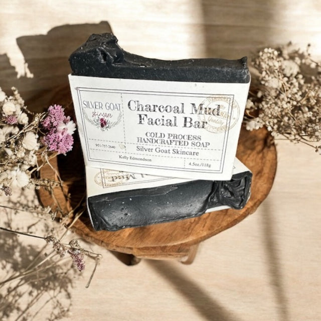 Soap - Goat Milk - Charcoal Mud Facial Bar (Unscented)